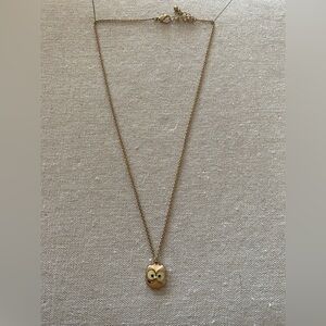 Vintage Style Gold Tone Owl Pendant Necklace | Classic Animal Charm EUC